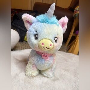 Barbie Pastel Rainbow Unicorn Plush with Pink Collar